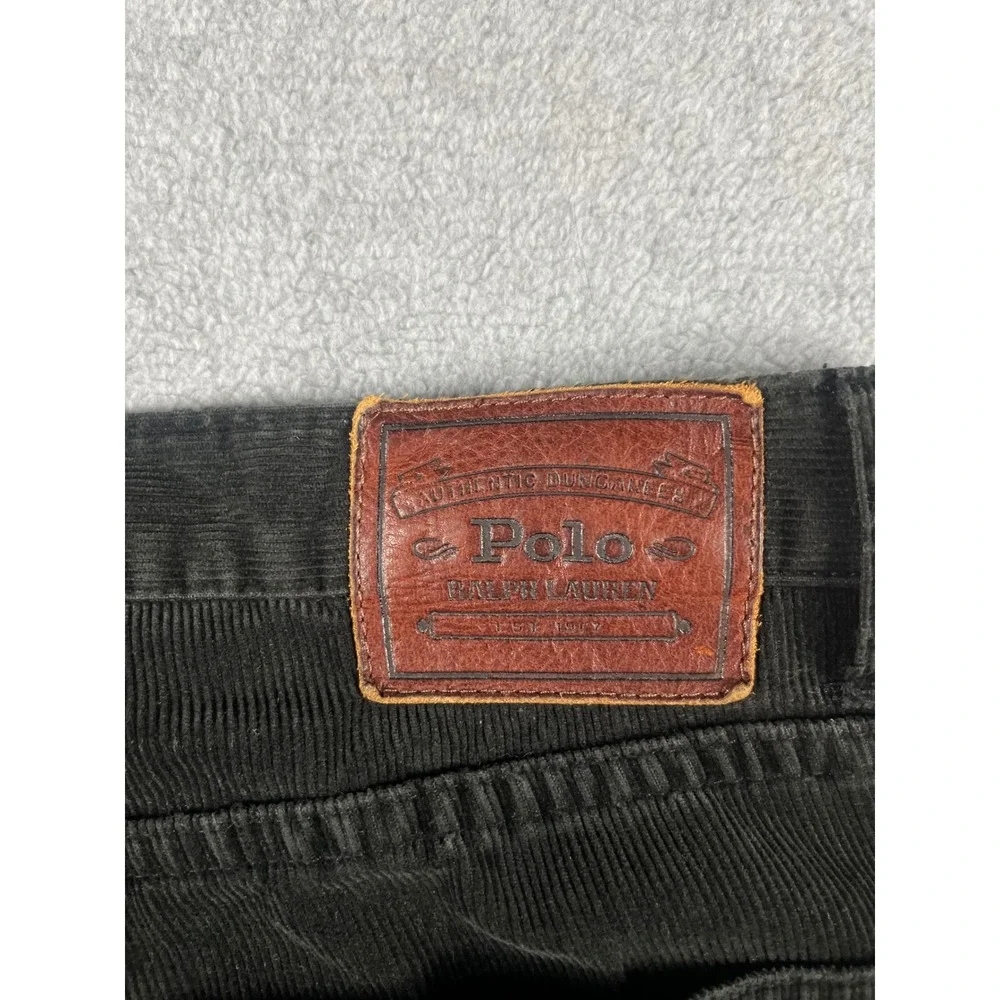 VTG Polo Ralph Lauren Mens Black Corduroy Straight Leg Pants 33x32 Dungarees